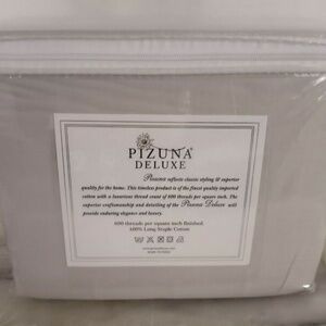 Pizuna 600 Thread Count Deluxe Split King Sheet Set Cool Grey Cotton Sateen NEW